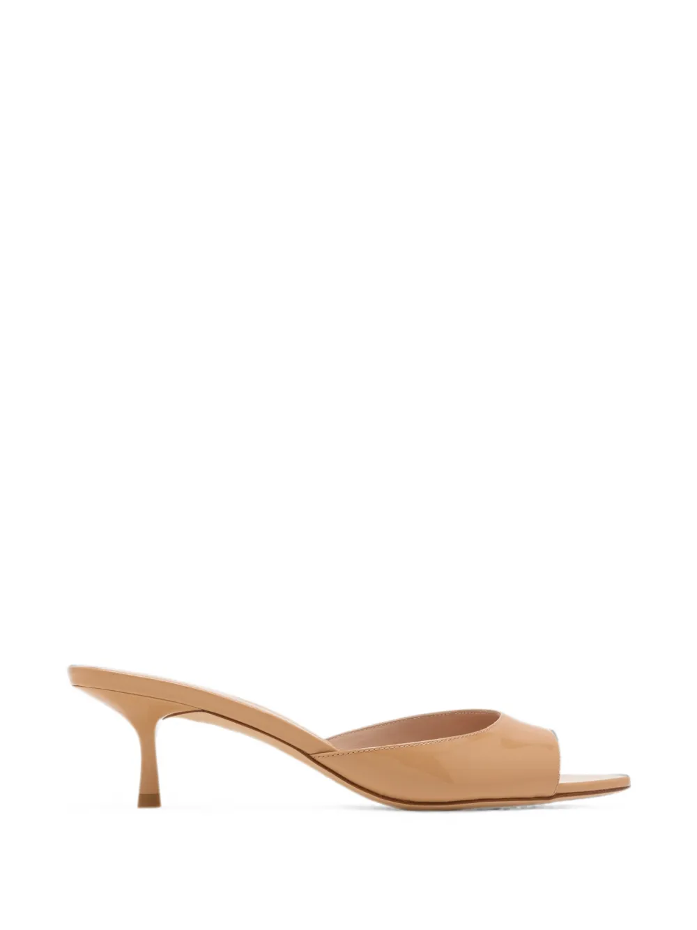 Stuart Weitzman Lexington patent-finish sandals Beige
