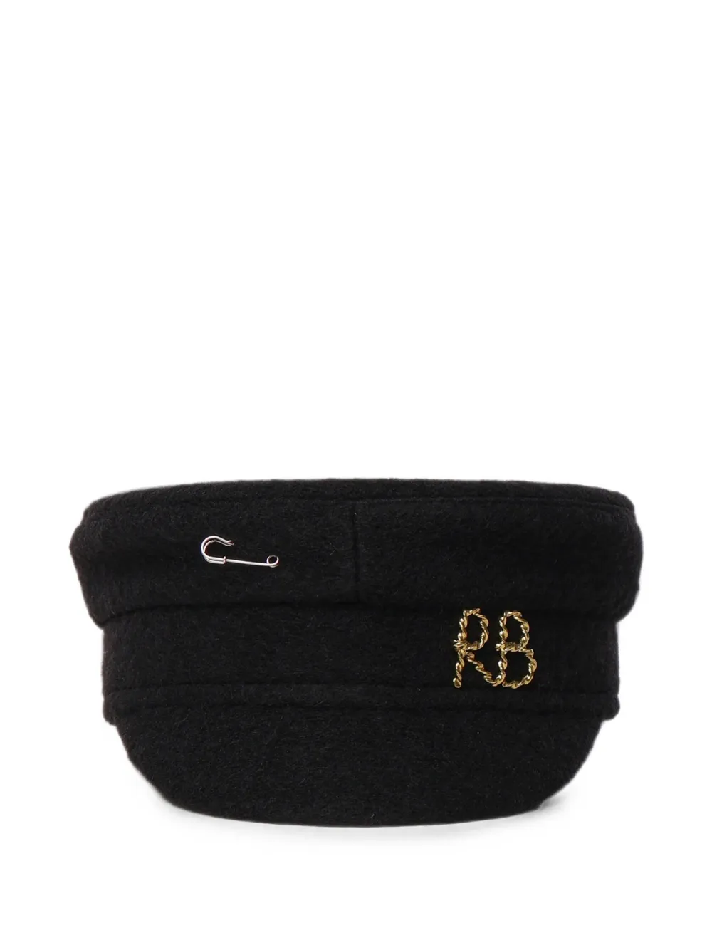 Ruslan Baginskiy logo-plaque safety-pin baker boy hat - Nero