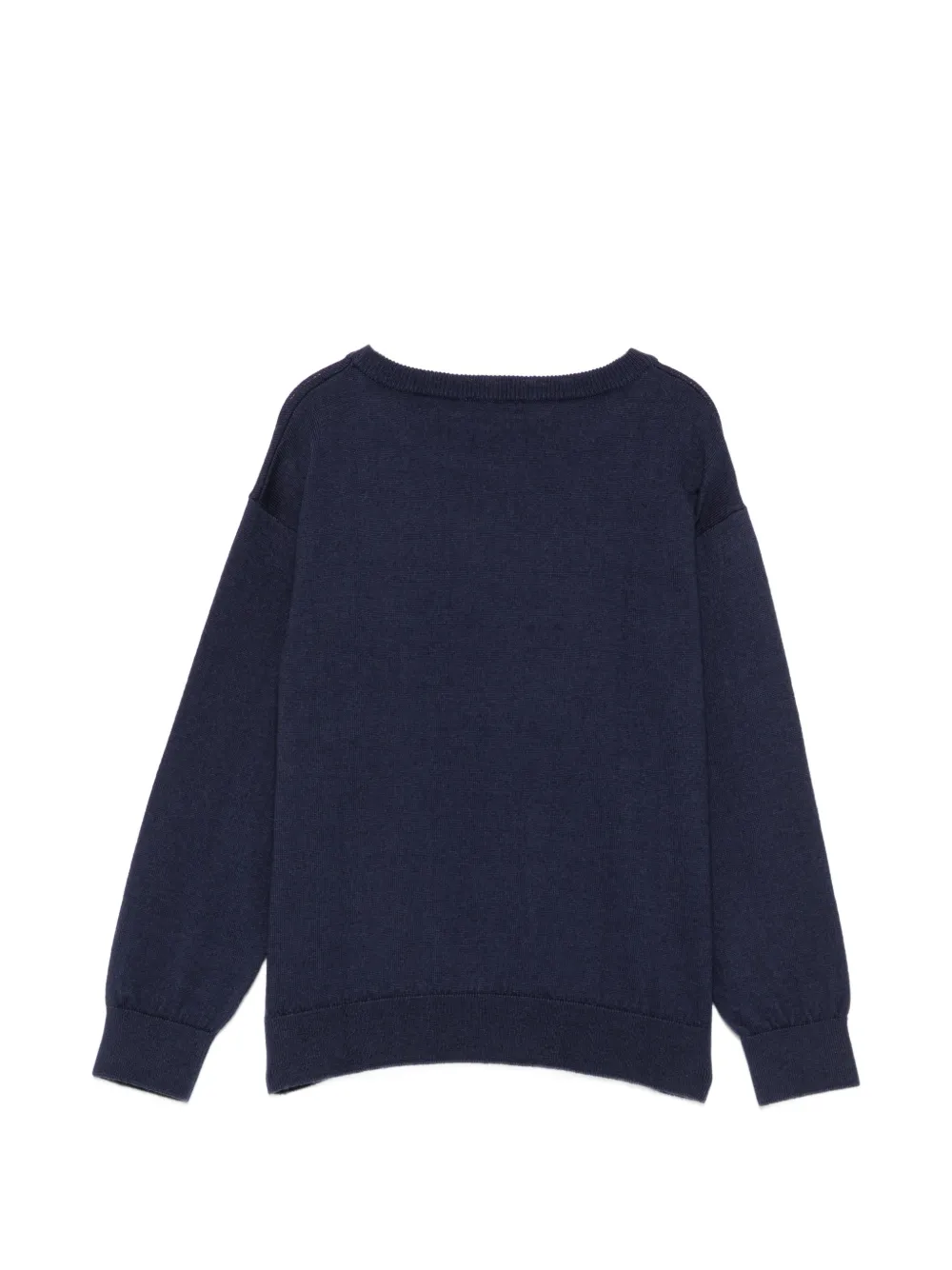 Moschino Kids Trui met intarsia logo Blauw