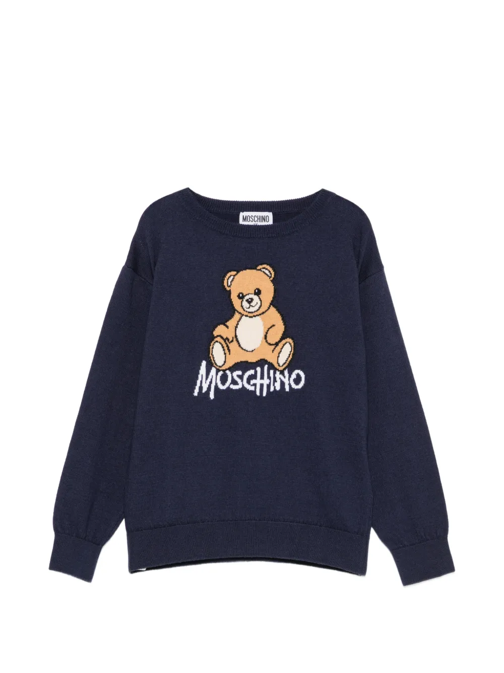 Moschino Kids logo-intarsia sweater - Blu