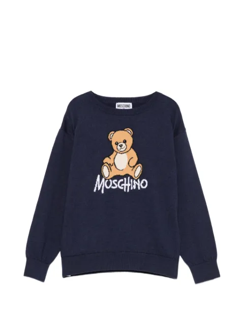 Moschino Kids logo-intarsia sweater
