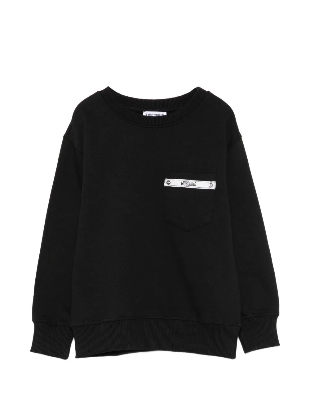 Moschino Kids logo-patch chest-pocket sweater - Nero