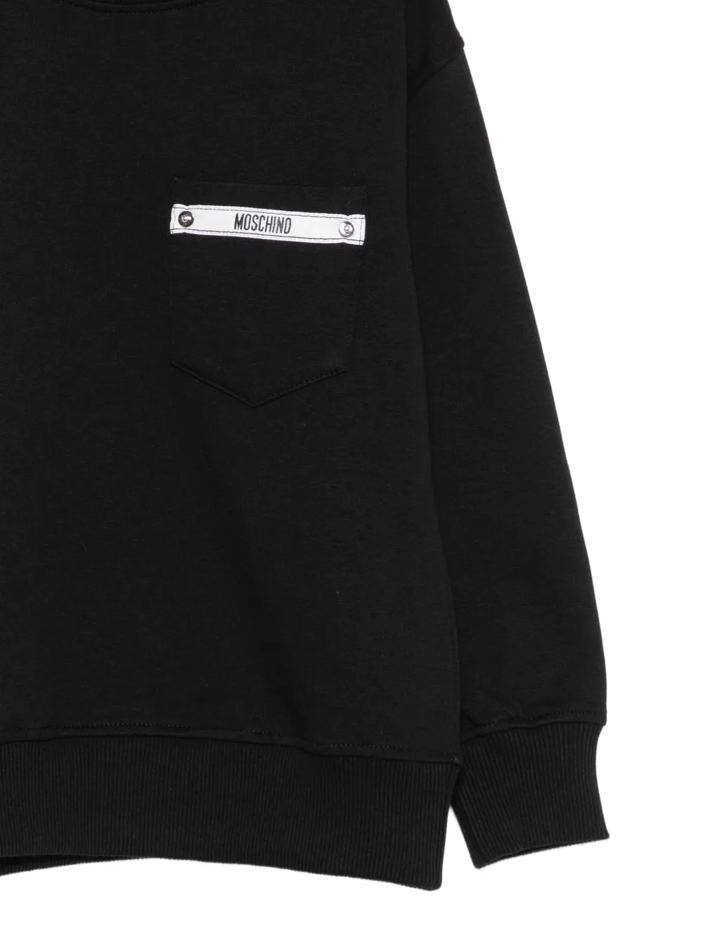 Moschino Kids Trui met logo-patch en borstzak Zwart