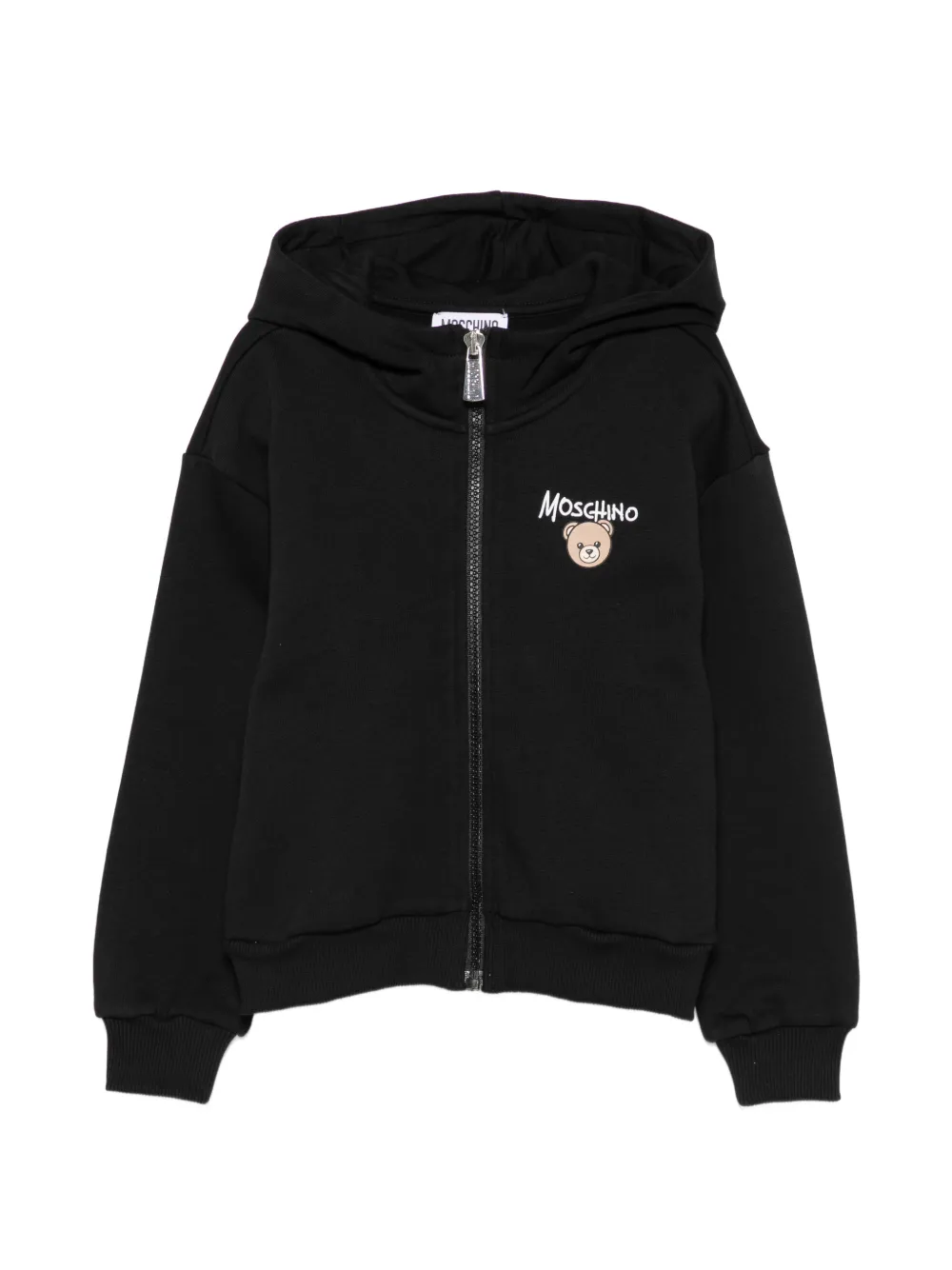 Moschino Kids teddy bear-print zip-up sweatshirt - Nero
