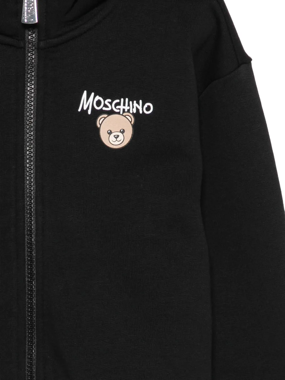 Moschino Kids Sweater met teddybeerprint en rits Zwart