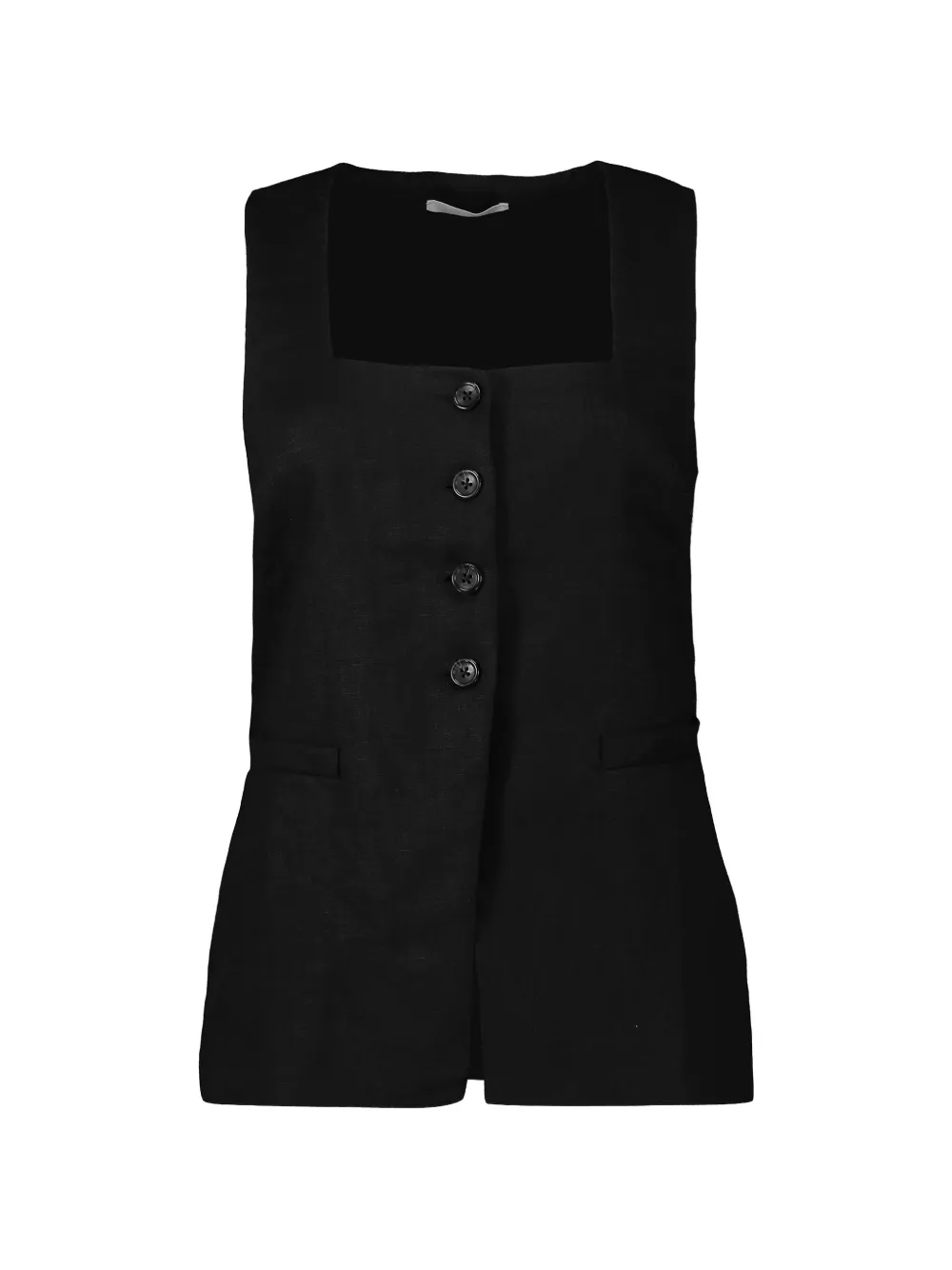 Faithfull Jackie Button-up Waistcoat In Black
