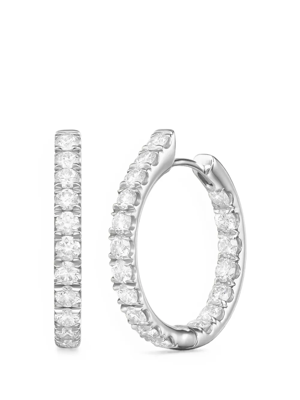 Melissa Kaye medium Clara diamond hoop earrings - Silber