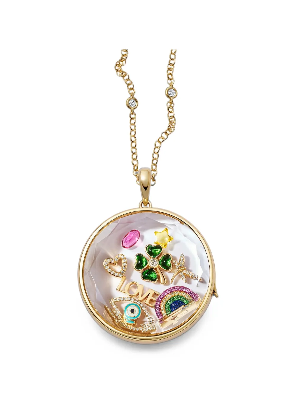 Loquet Jupiter crystal locket necklace - Gold