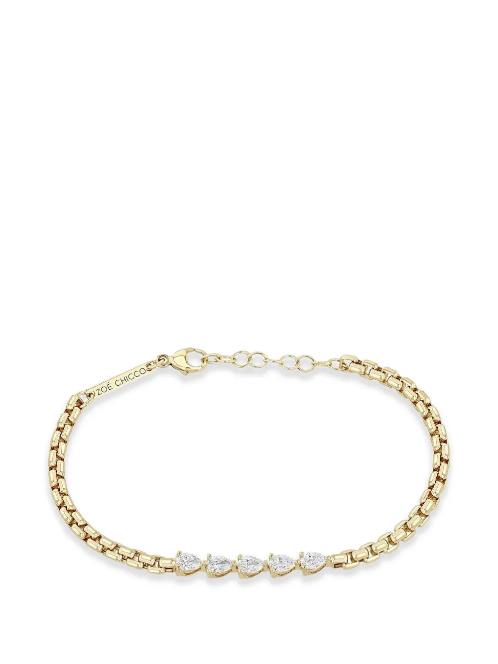 Zoë Chicco box-chain diamond bracelet - Oro