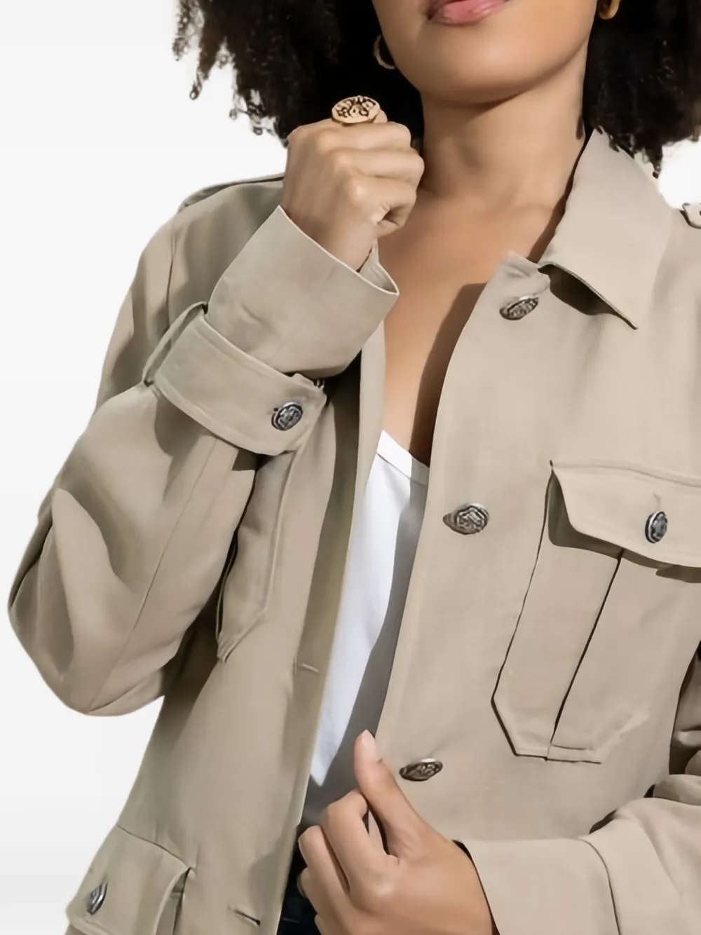 Antonelli Eve jack met knopen Beige