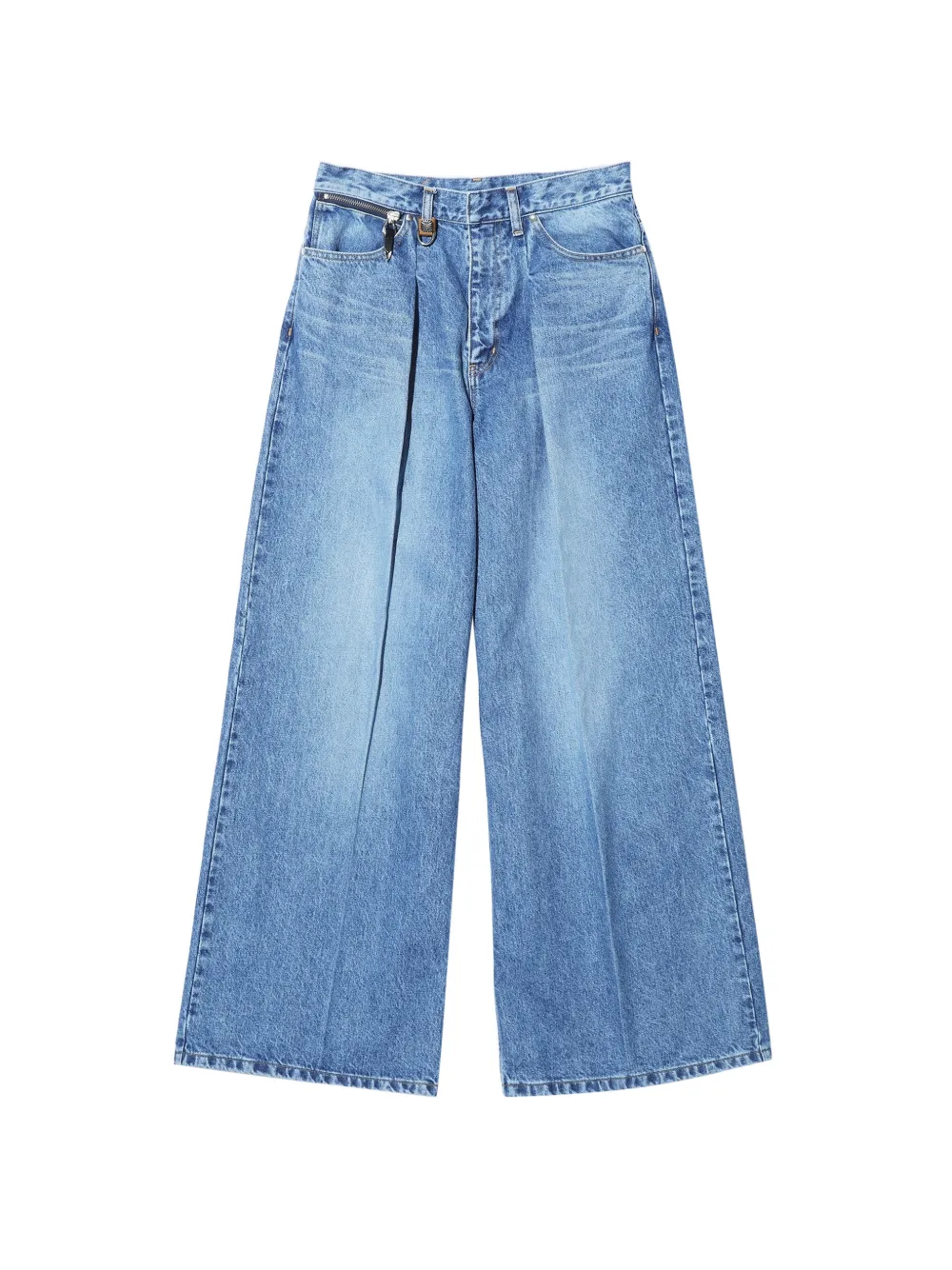 TOGA TOO Falten-Jeans mit Reißverschlussdetail - Blau