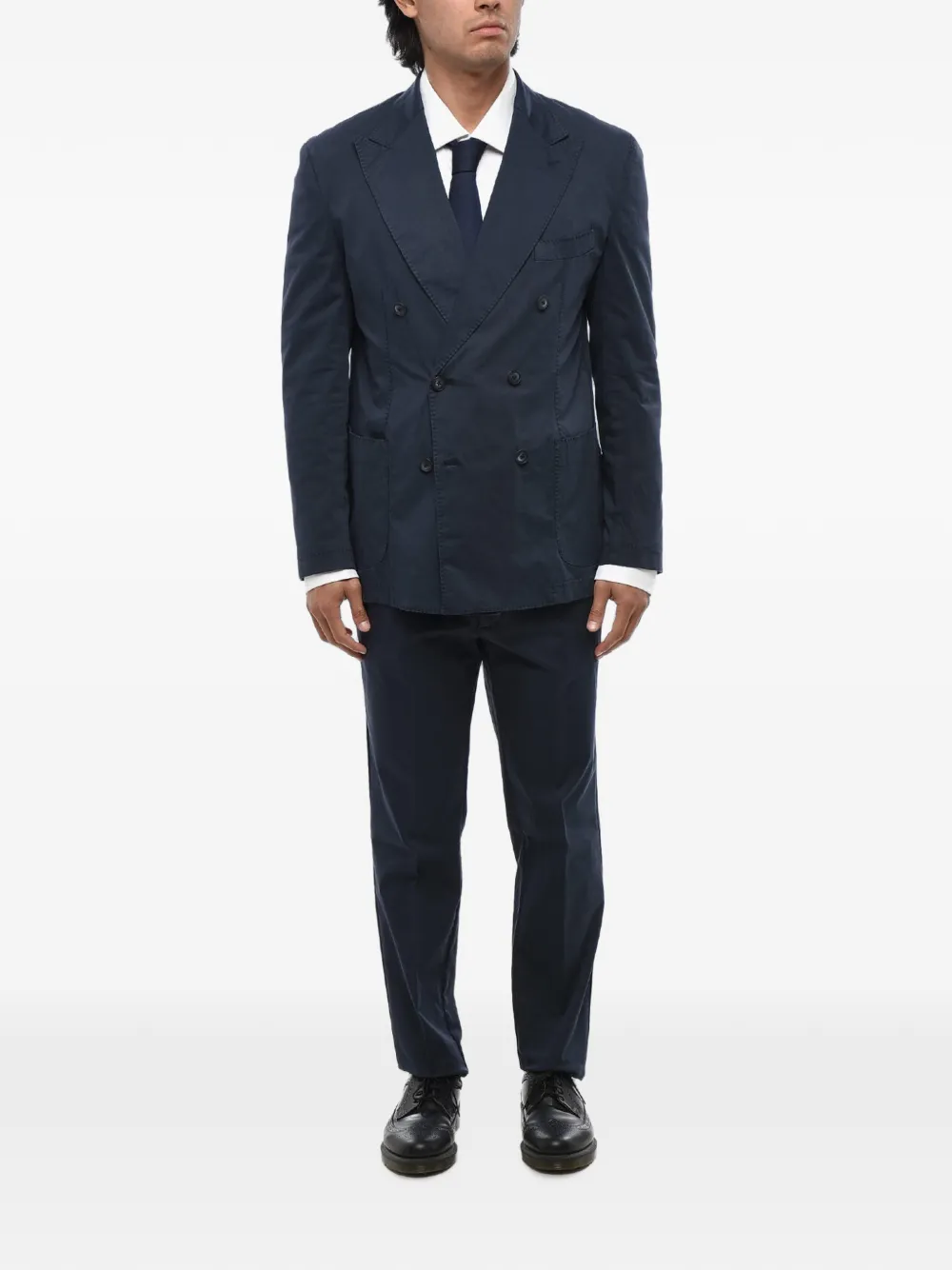 Corneliani double-breasted peak-lapel two piece suit - Blau