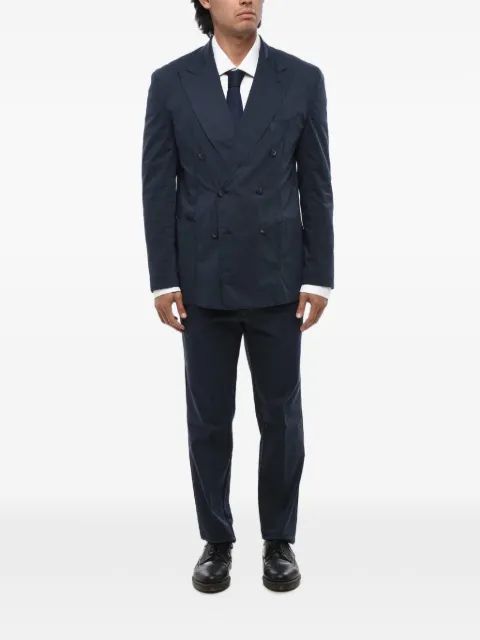 Corneliani double-breasted peak-lapel two piece suit