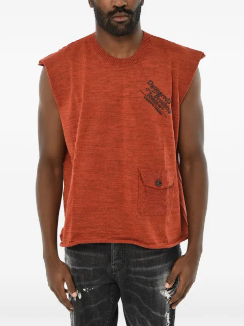 DSQUARED2 camiseta de lana virgen con bolsillo en el pecho