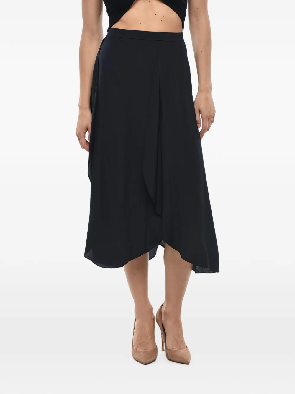 Stella McCartney flared silk-crepe midi skirt - Schwarz