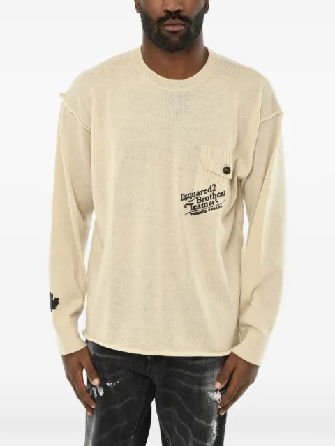 DSQUARED2 virgin wool crewneck sweater with print