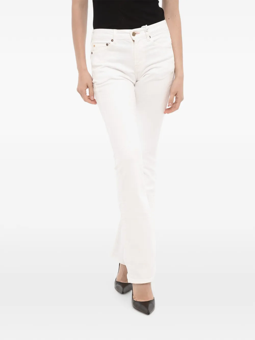 Washington Dee Cee flared button-fastening jeans - Weiß