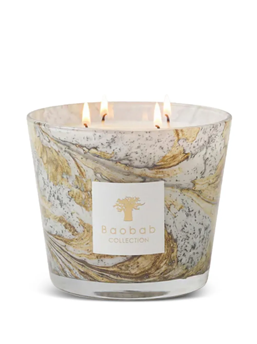 Baobab Collection Naïs Duftkerze mit Marmor-Effekt (10cm) - Nude