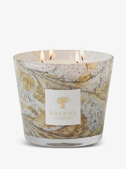 Baobab Collection vela aromática Naïs de 10 cm con efecto jaspeado y cuatro mechas
