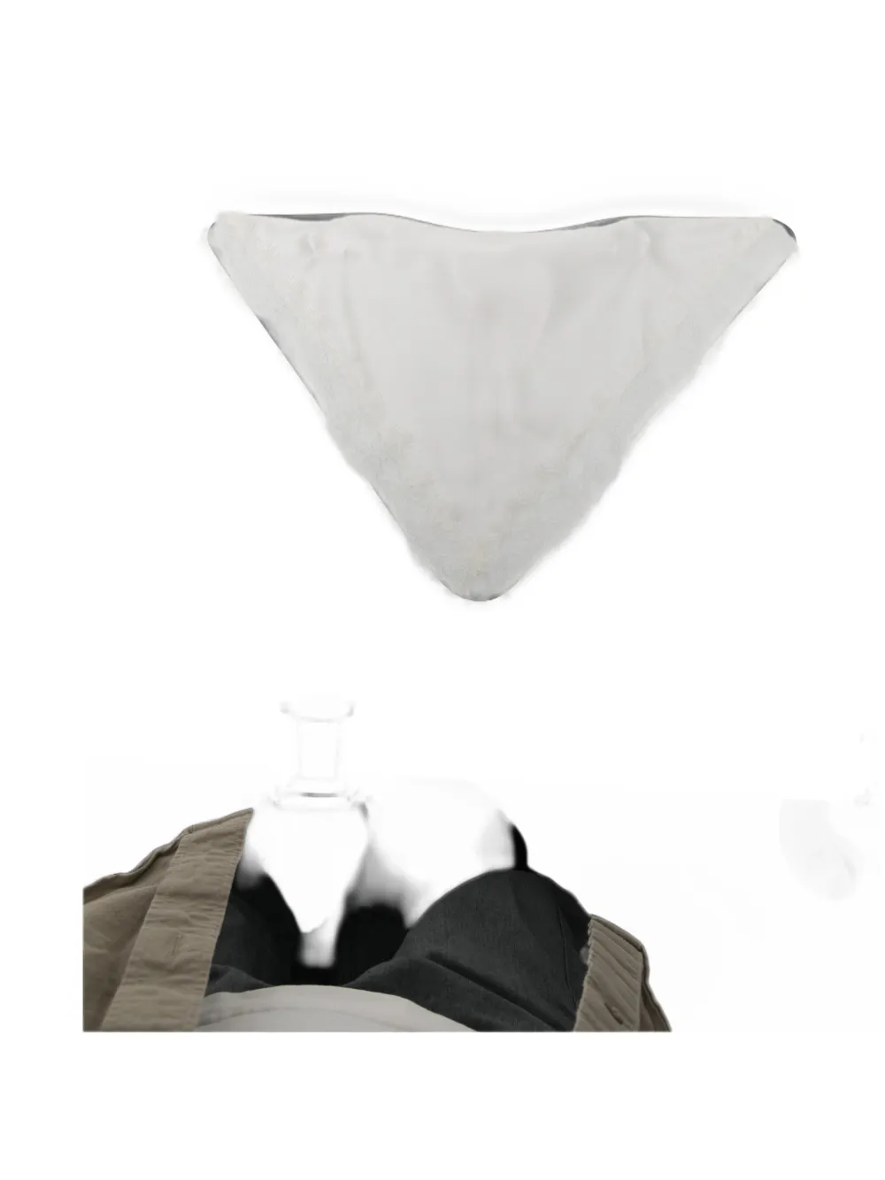 Jennifer Behr lace-trim silk hair scarf - Weiß