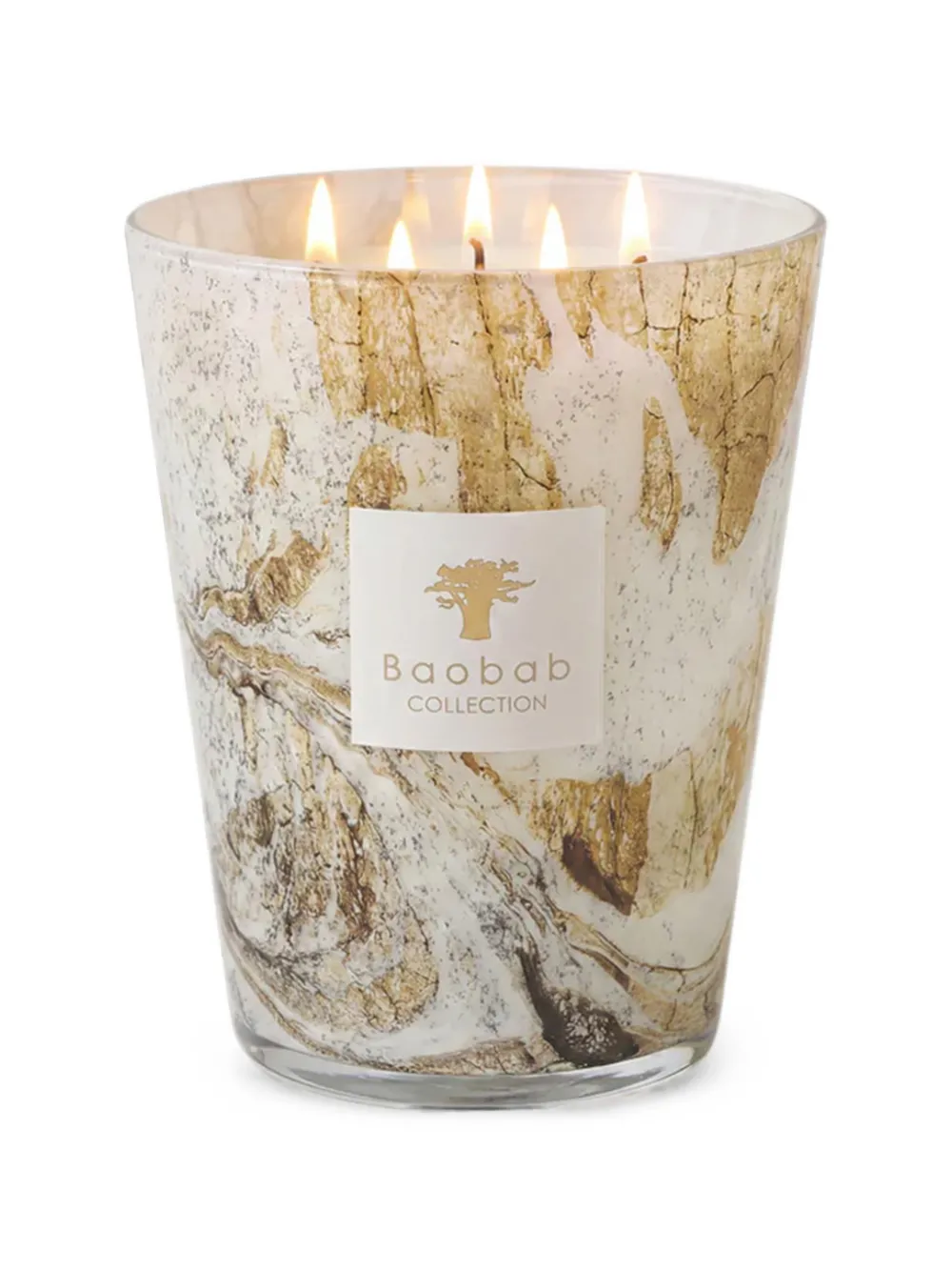 Baobab Collection Naïs marble-effect scented candle (24cm) - Nude
