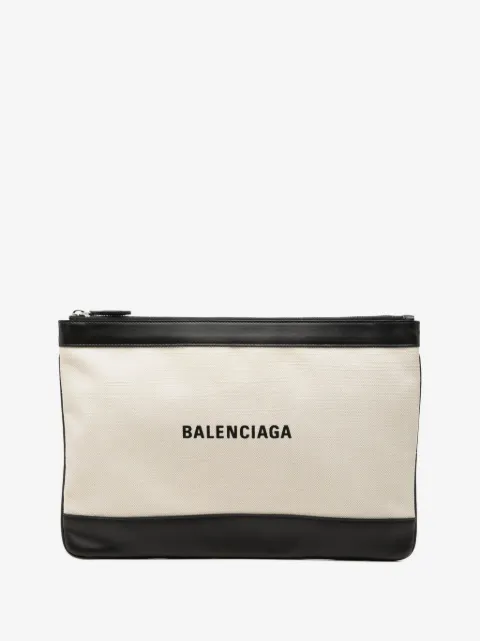 Balenciaga Pre-Owned 2019 Canvas Navy Clip M clutch bag