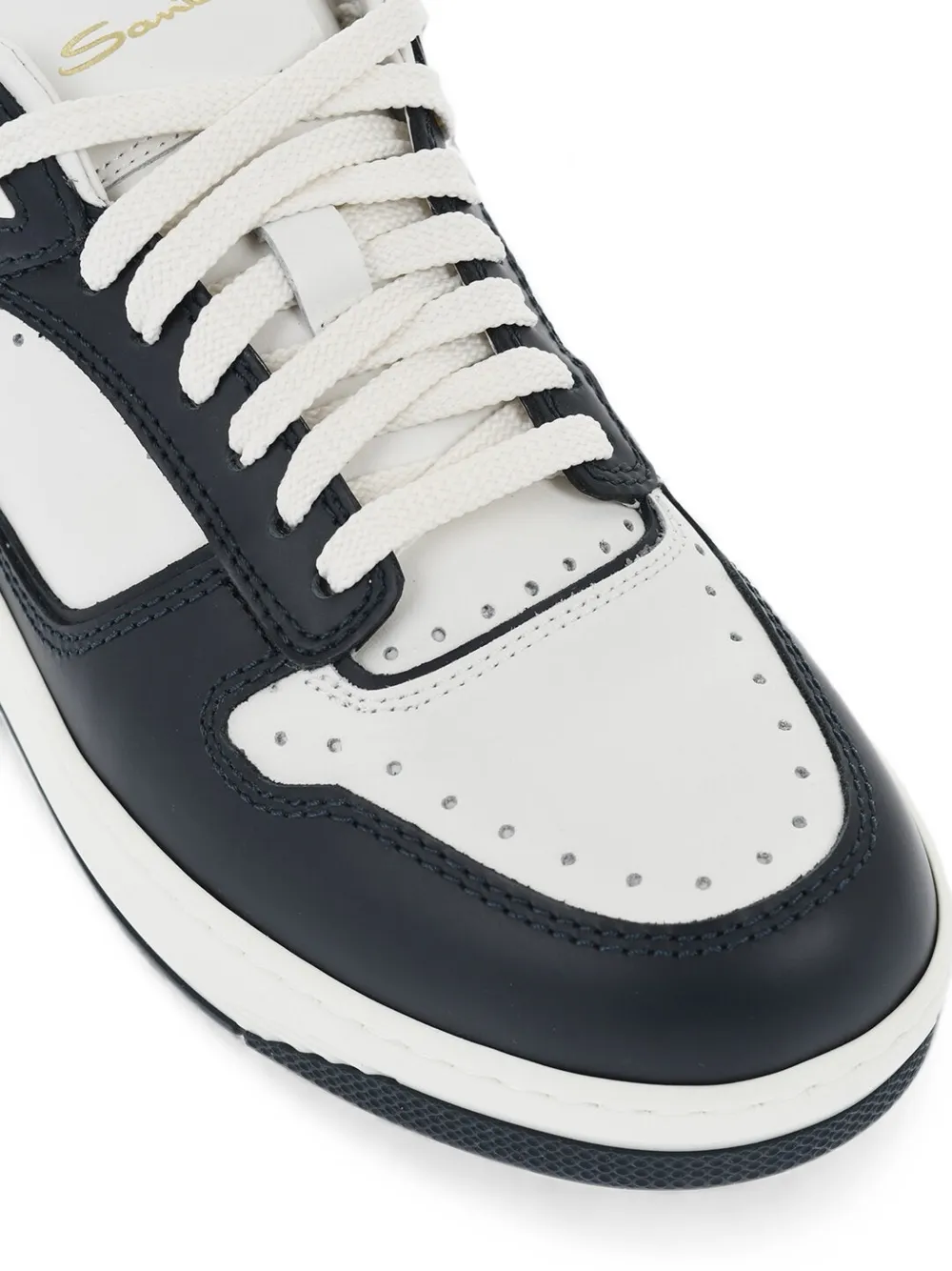 Santoni Air perforated panelled sneakers Wit