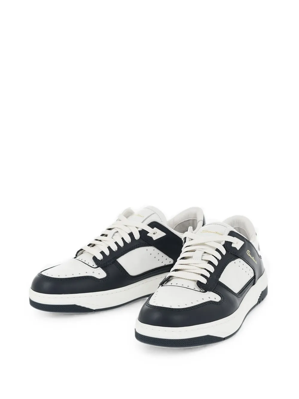 Santoni Air perforated panelled sneakers Wit