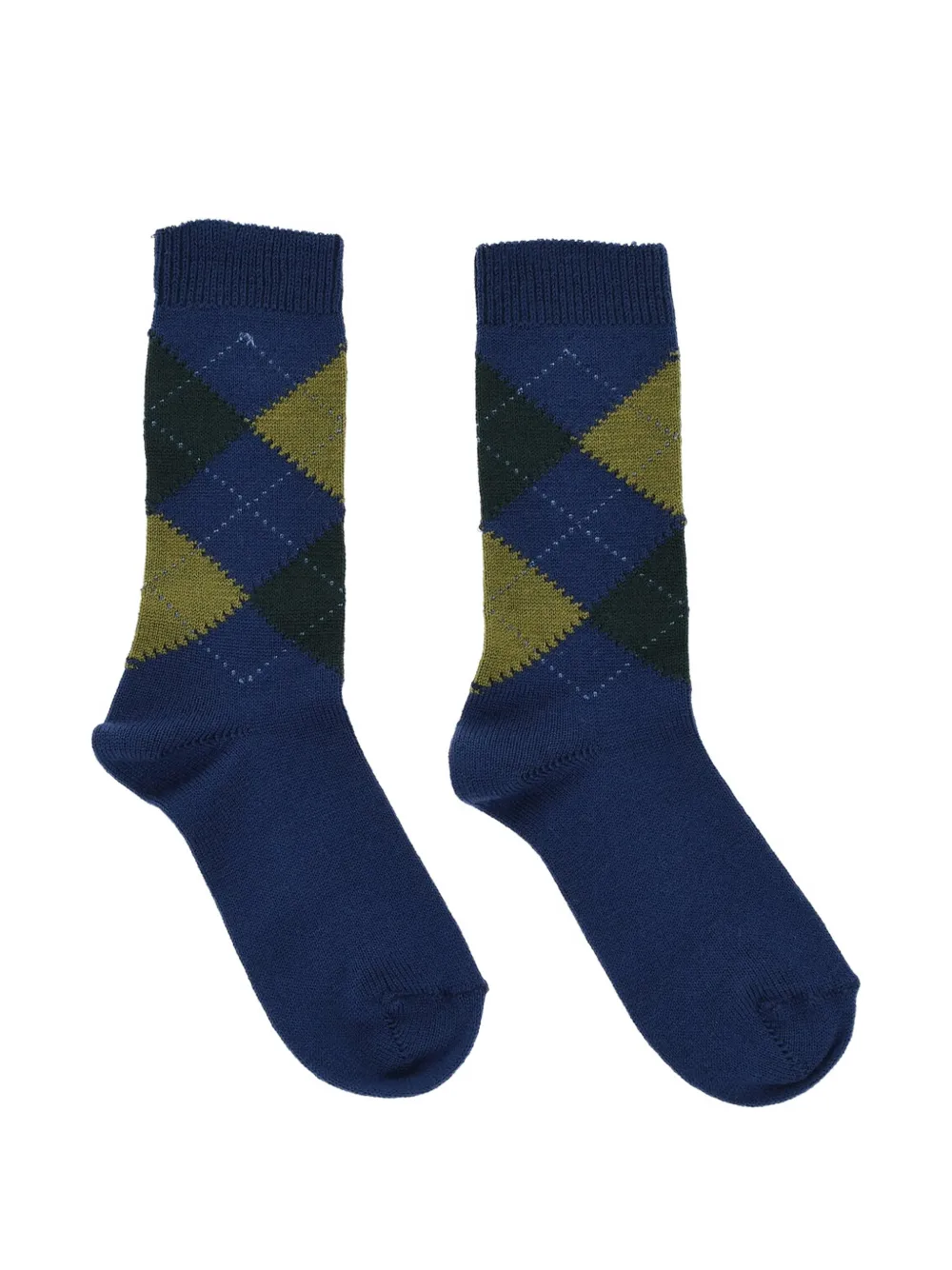 Maria La Rosa Argyle-intarsia Wool Socks In Blue