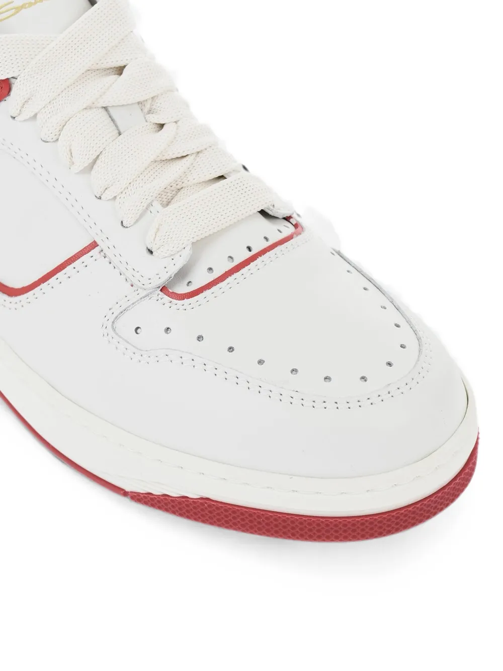 Santoni Air panelled leather sneakers Wit