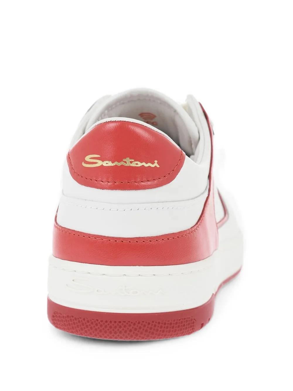Santoni Air panelled leather sneakers Wit