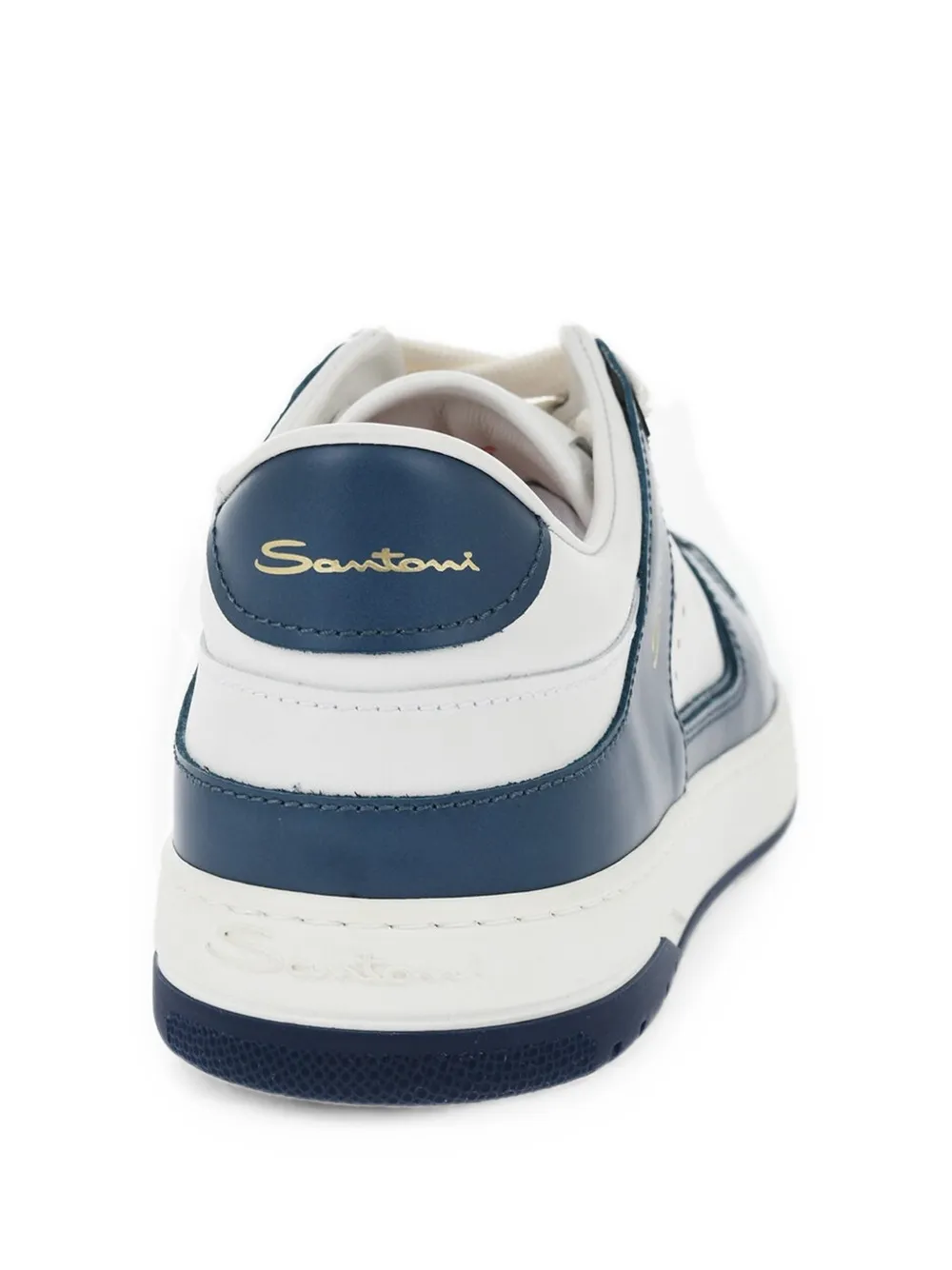 Santoni panelled leather sneakers Blauw