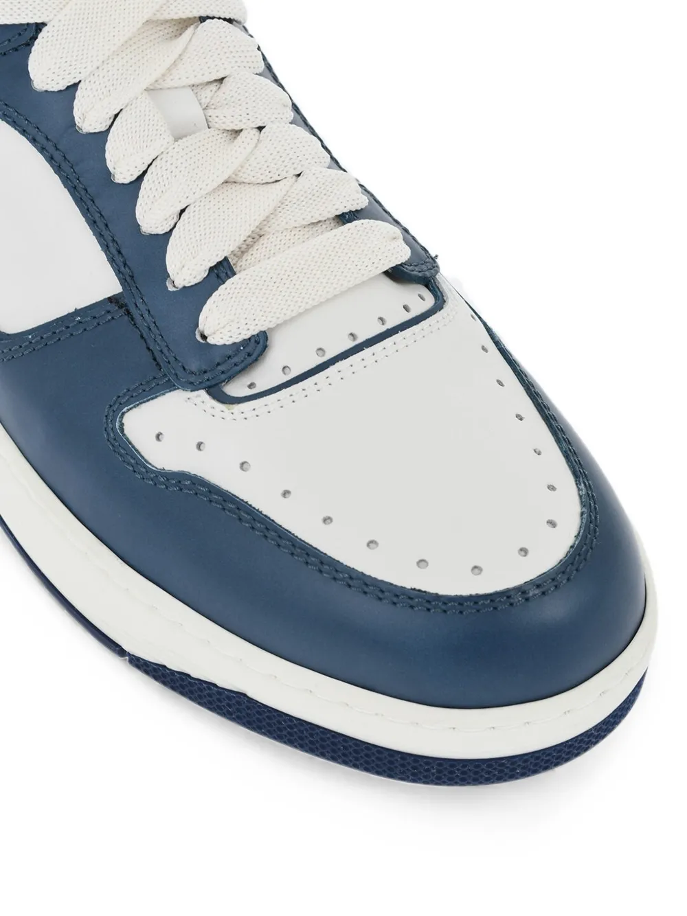 Santoni panelled leather sneakers Blauw