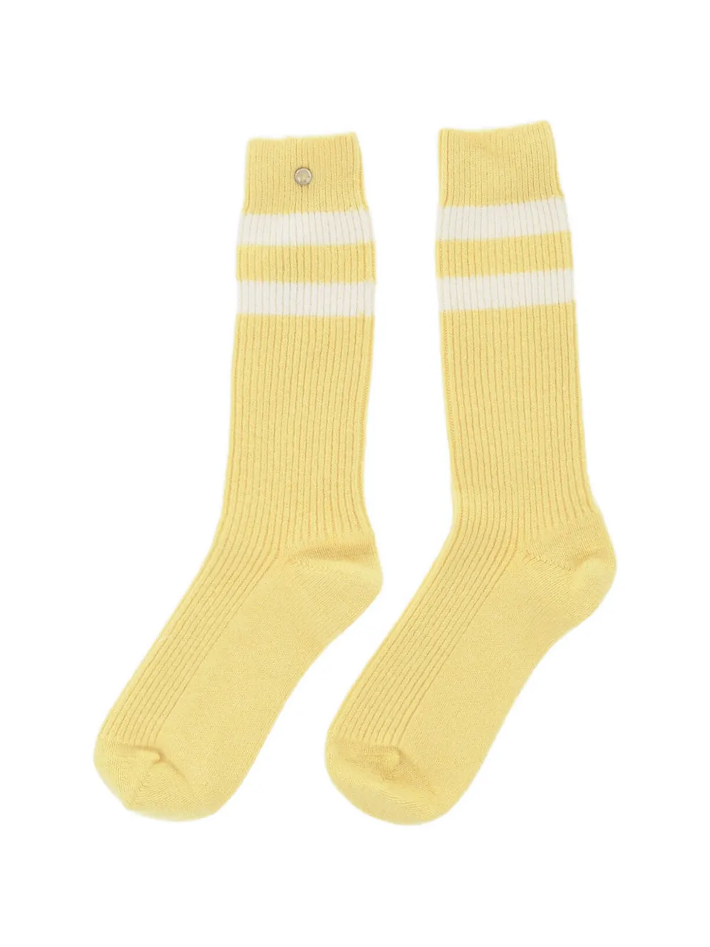 GOD'S TRUE CASHMERE striped ribbed-knit socks - Gelb