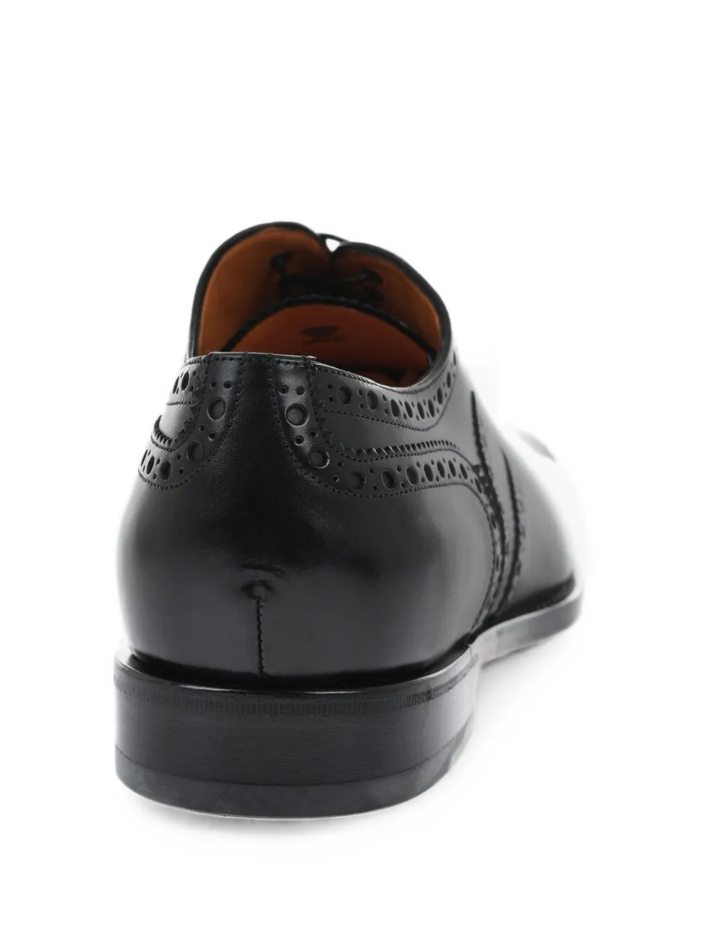 Santoni brogue-detail leather derby shoes Zwart