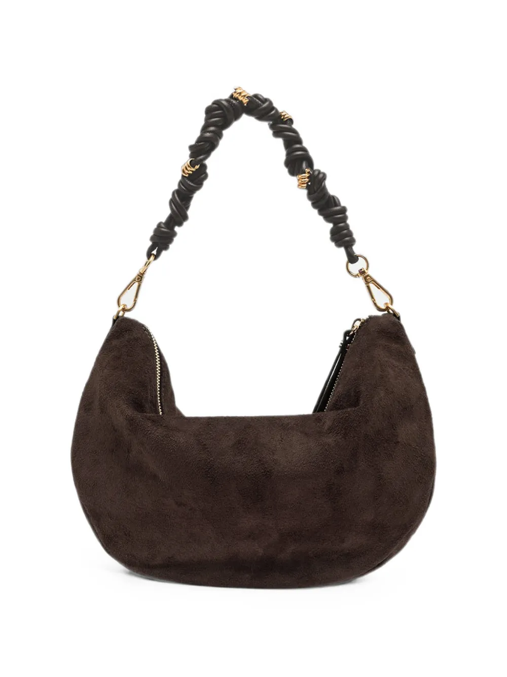 GIANNI CHIARINI Medium Cleo suède shopper met geknoopt bandje Bruin