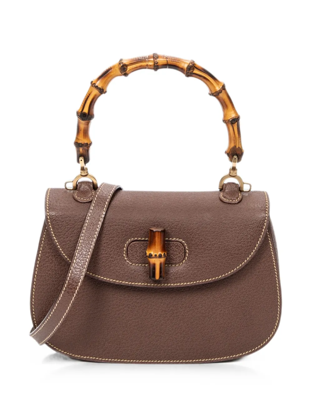 Gucci Pre-Owned Bamboo top handle tote bag - Braun