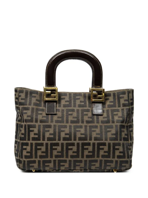 Fendi Pre-owned Zucca Patterned Tote Bag in Brown