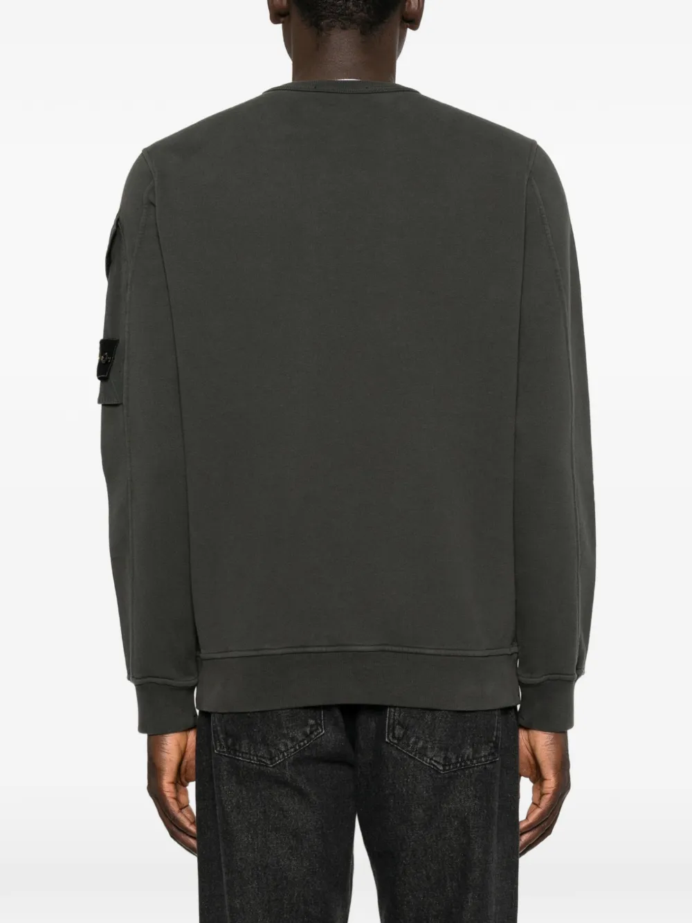 Stone Island Sweater met geribbelde afwerking en zak op de mouw Grijs