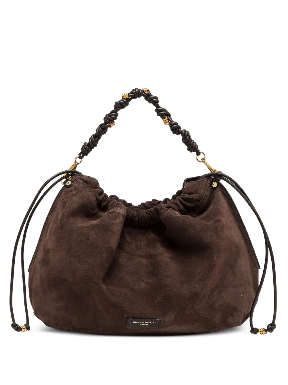 Gianni Chiarini Morgana Large Knotted Shoulder Bag In Brown