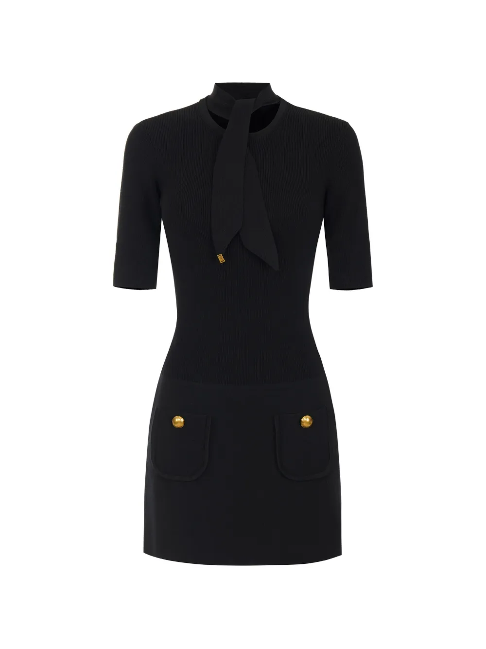 Elisabetta Franchi Mini-jurk met strik-detail en knopen Blauw