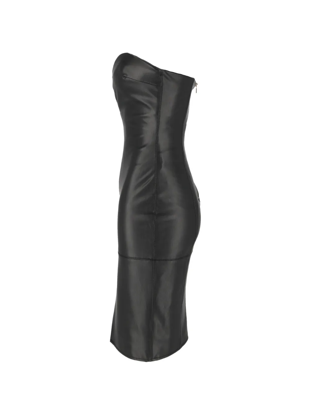 Elisabetta Franchi Strapless jurk van imitatieleer Zwart