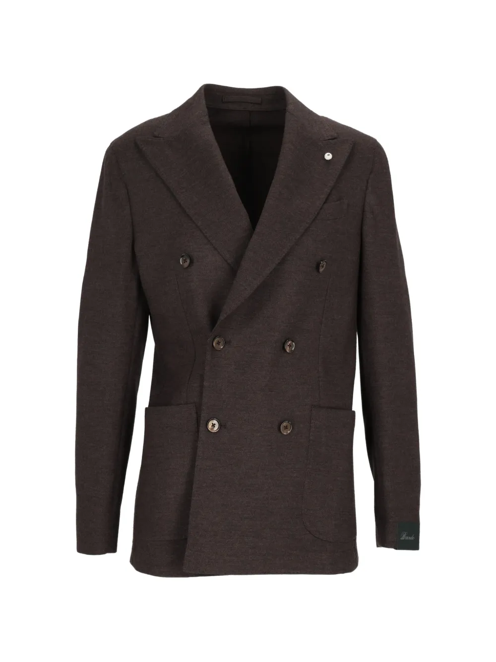 L.B.M. 1911 double-breasted peak-lapel blazer - Marrone