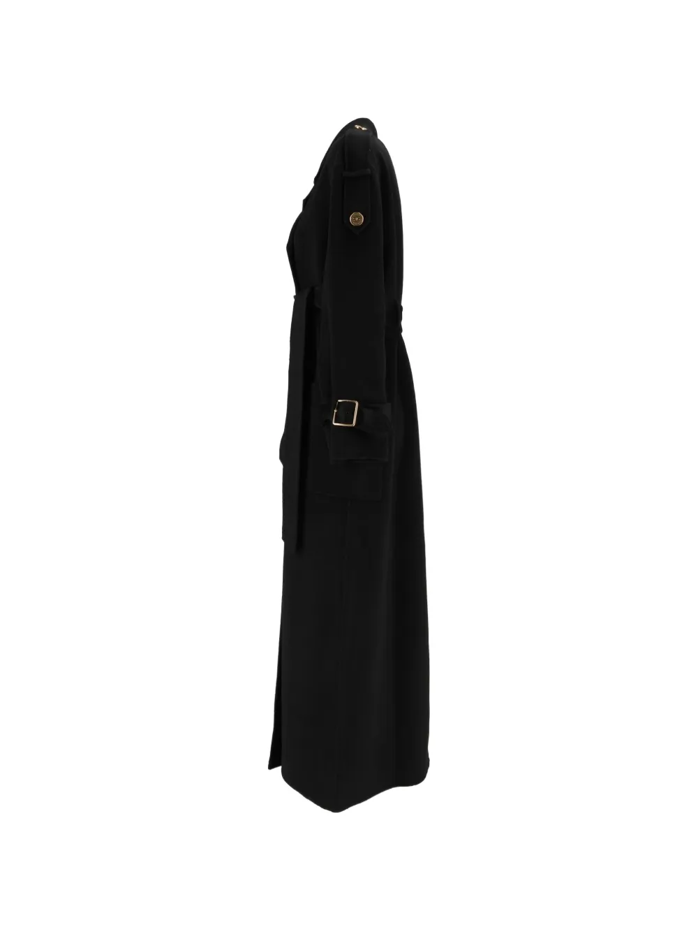 Elisabetta Franchi double-breasted belted coat Zwart