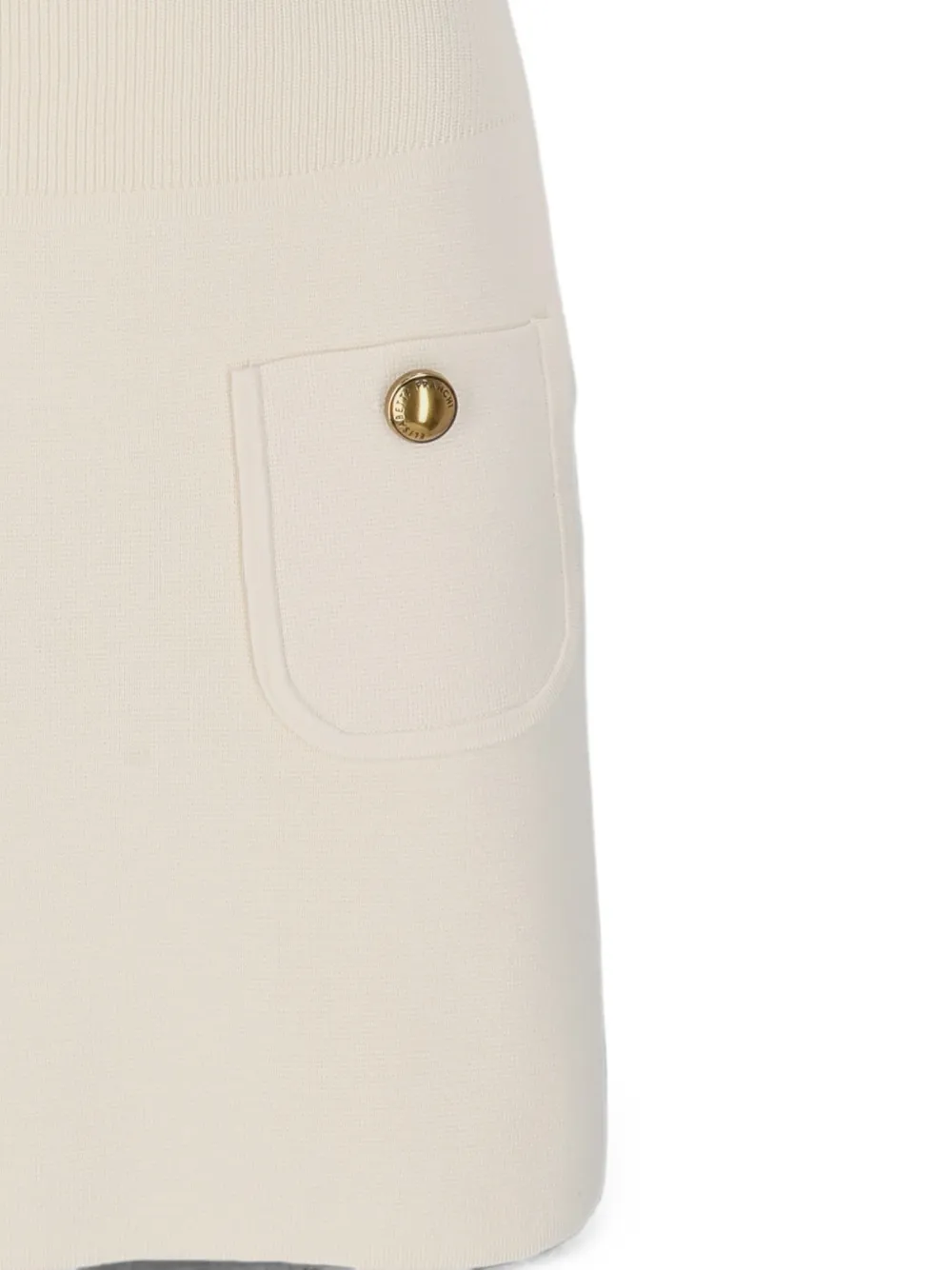 Elisabetta Franchi Ribgebreide mini-jurk met strik-detail Beige