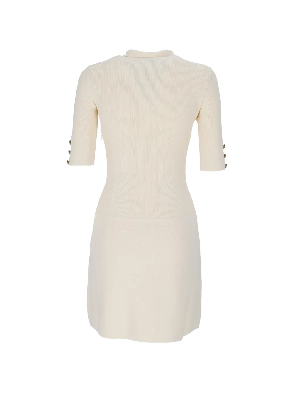 Elisabetta Franchi Ribgebreide mini-jurk met strik-detail Beige