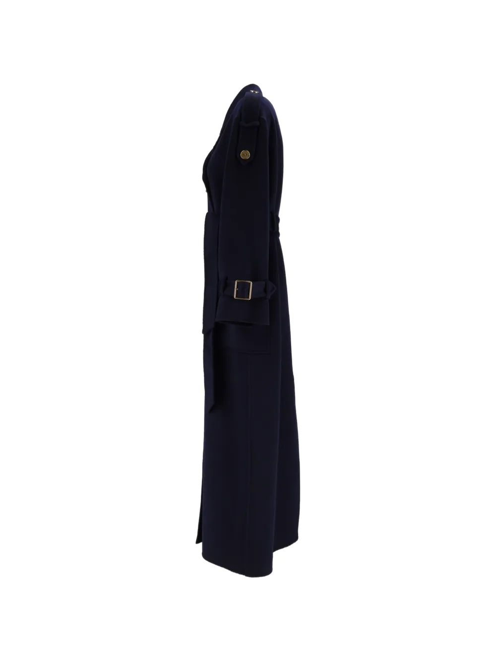 Elisabetta Franchi double-breasted belted coat Blauw