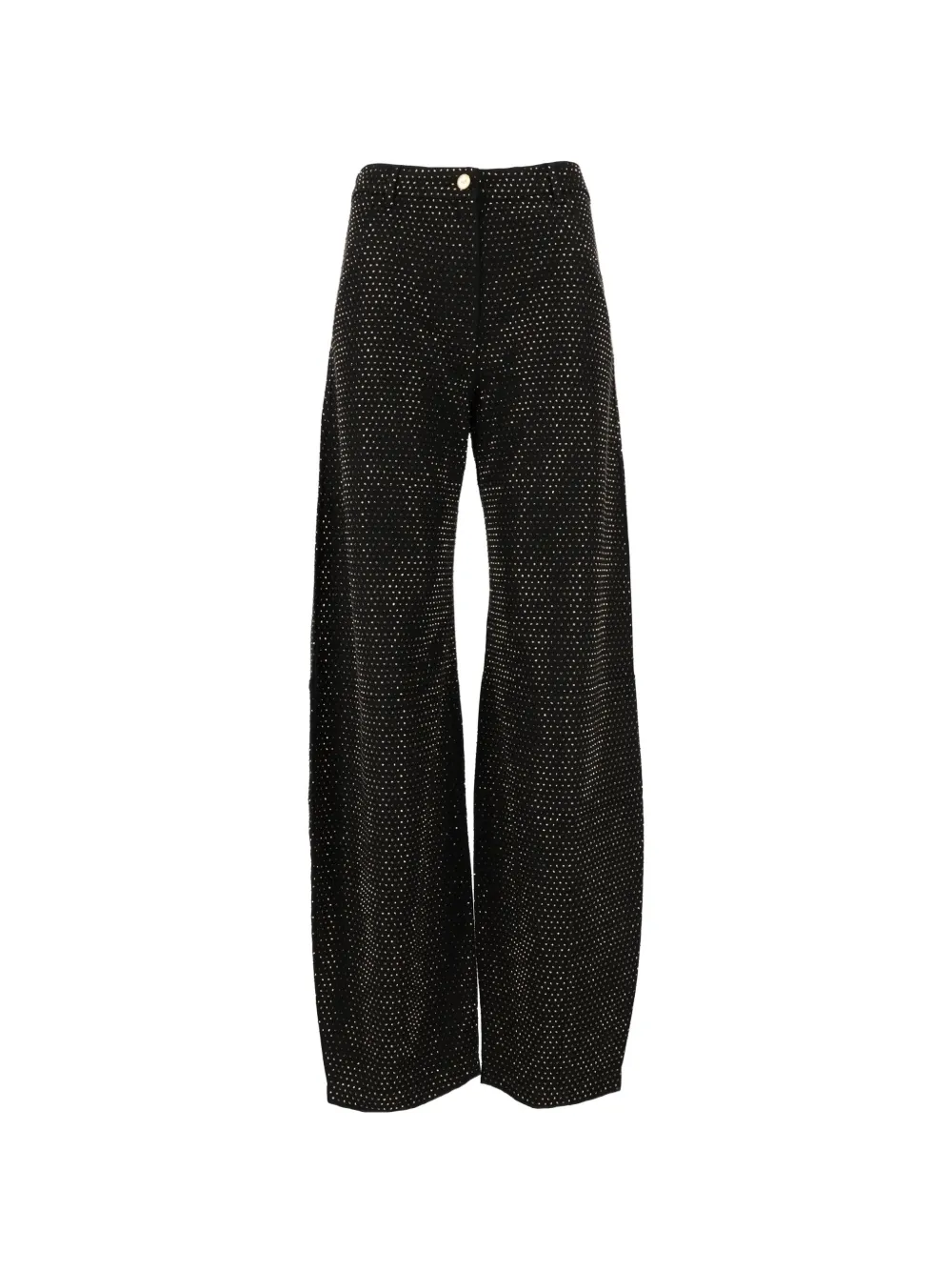 Elisabetta Franchi balloon denim jeans with rhinestones - Nero