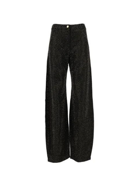Elisabetta Franchi balloon denim jeans with rhinestones