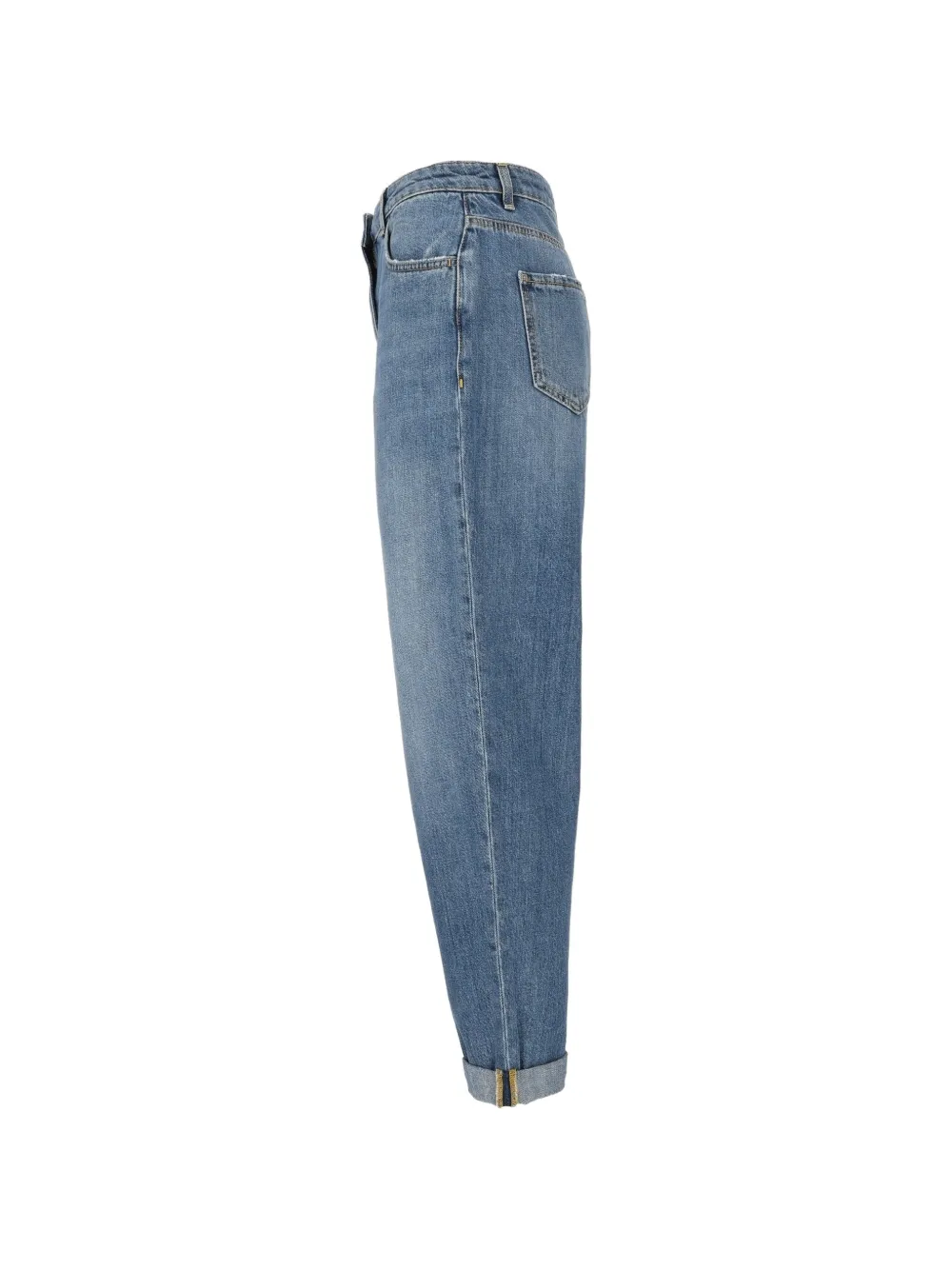 Elisabetta Franchi Jeans met logoplakkaat en omslag Blauw